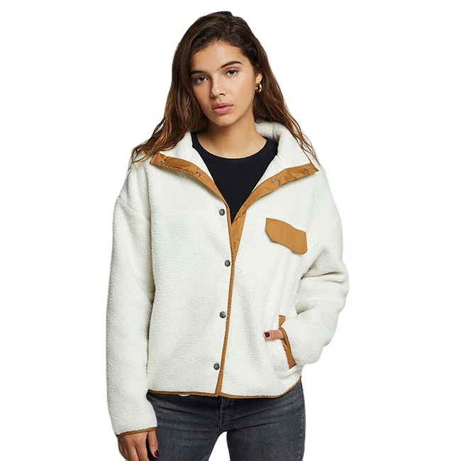 womens fleece button up jacket