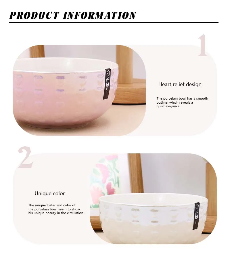 High Quality Custom Ceramic Bowl With Pearl Glazed Promotional Ceramic Bowl