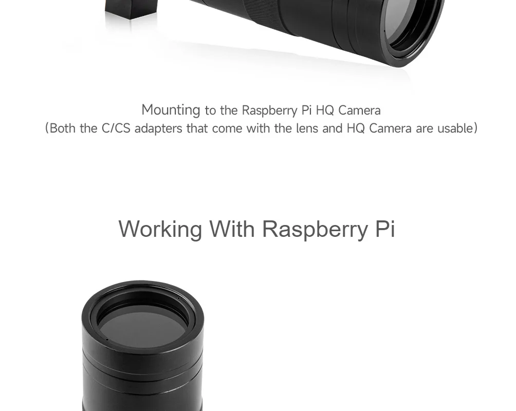 Wave. Share Microscope Waveshare 100X Industrial Microscope Lens for Raspberry Pi HQ Camera ...