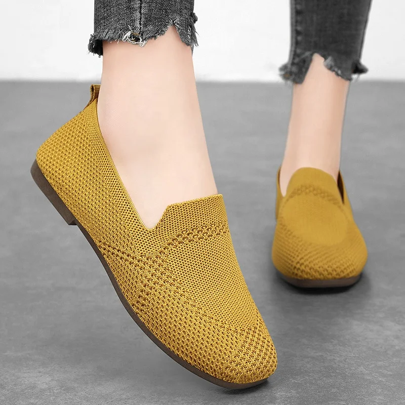 chinese dress ladies Handmade Barefoot Loafers for Women Yellow main image 1