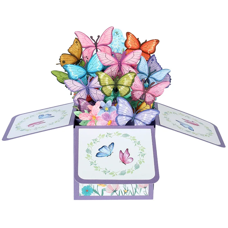 3D Pop up Birthday Greeting Card Butterfly Happy Birthday Greeting Cards for Men and Women