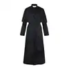 Solid color priest robe black - with cross