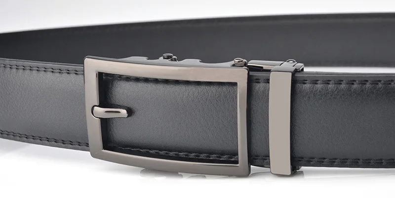 Comfort Click Automatic Buckle Ratchet Split Leather Belt for Men