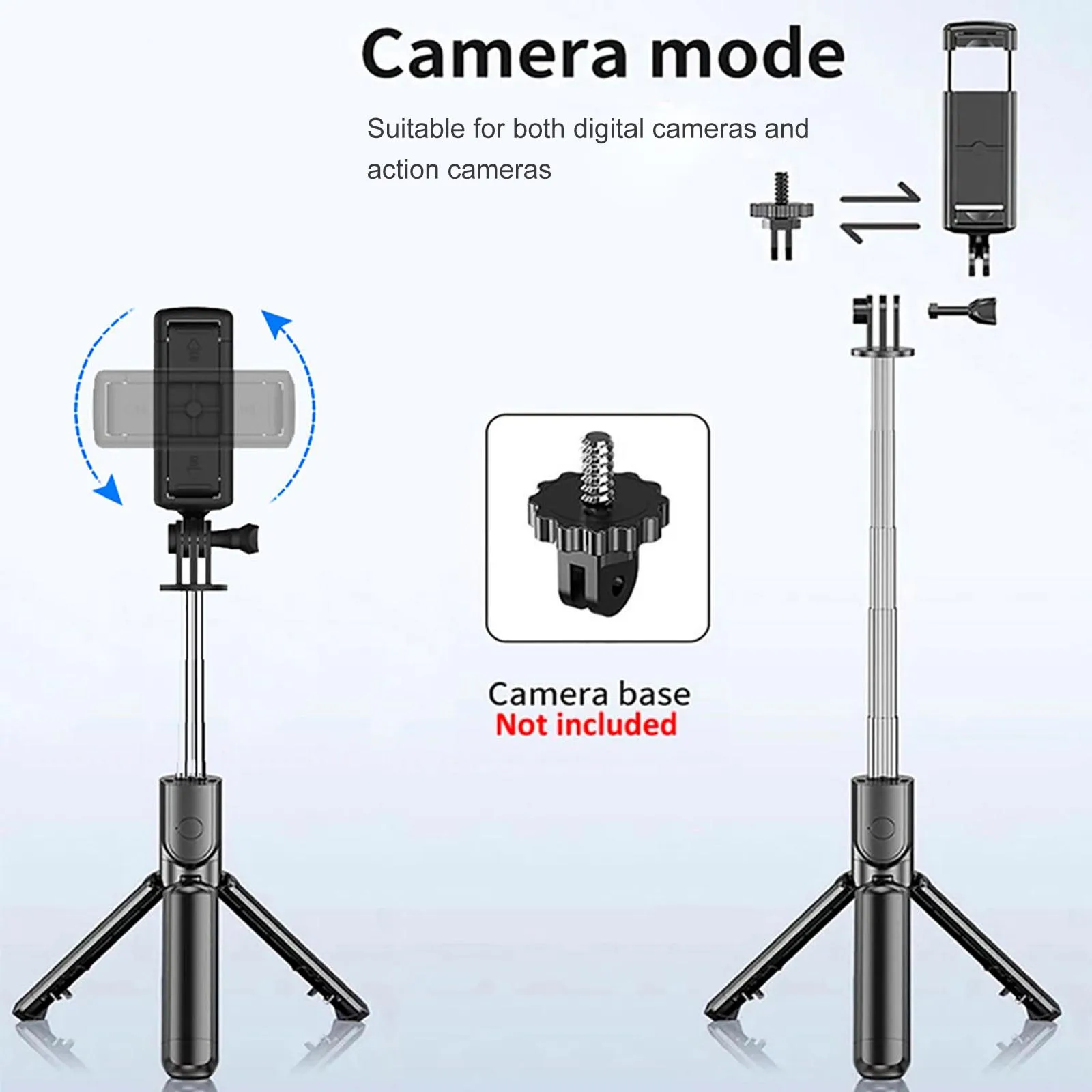 0.1s Snapshot Selfie Stick Tripod Extendable Selfie Stick With Detachable Wireless Remote 245