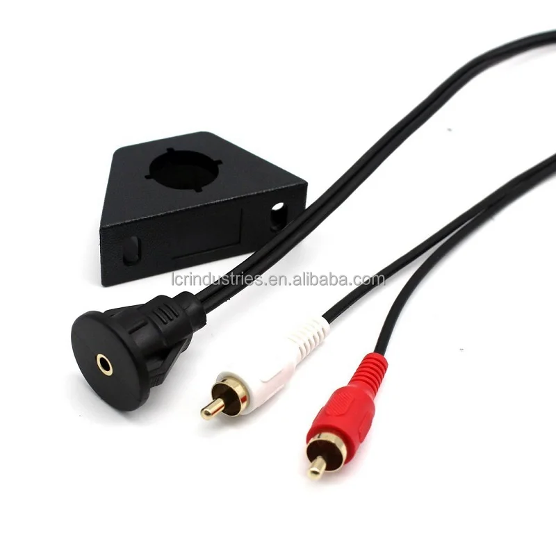 Car Panel Cable Car Dashboard USB 3.5mm Aux to 2 RCA Panel Mount Cables