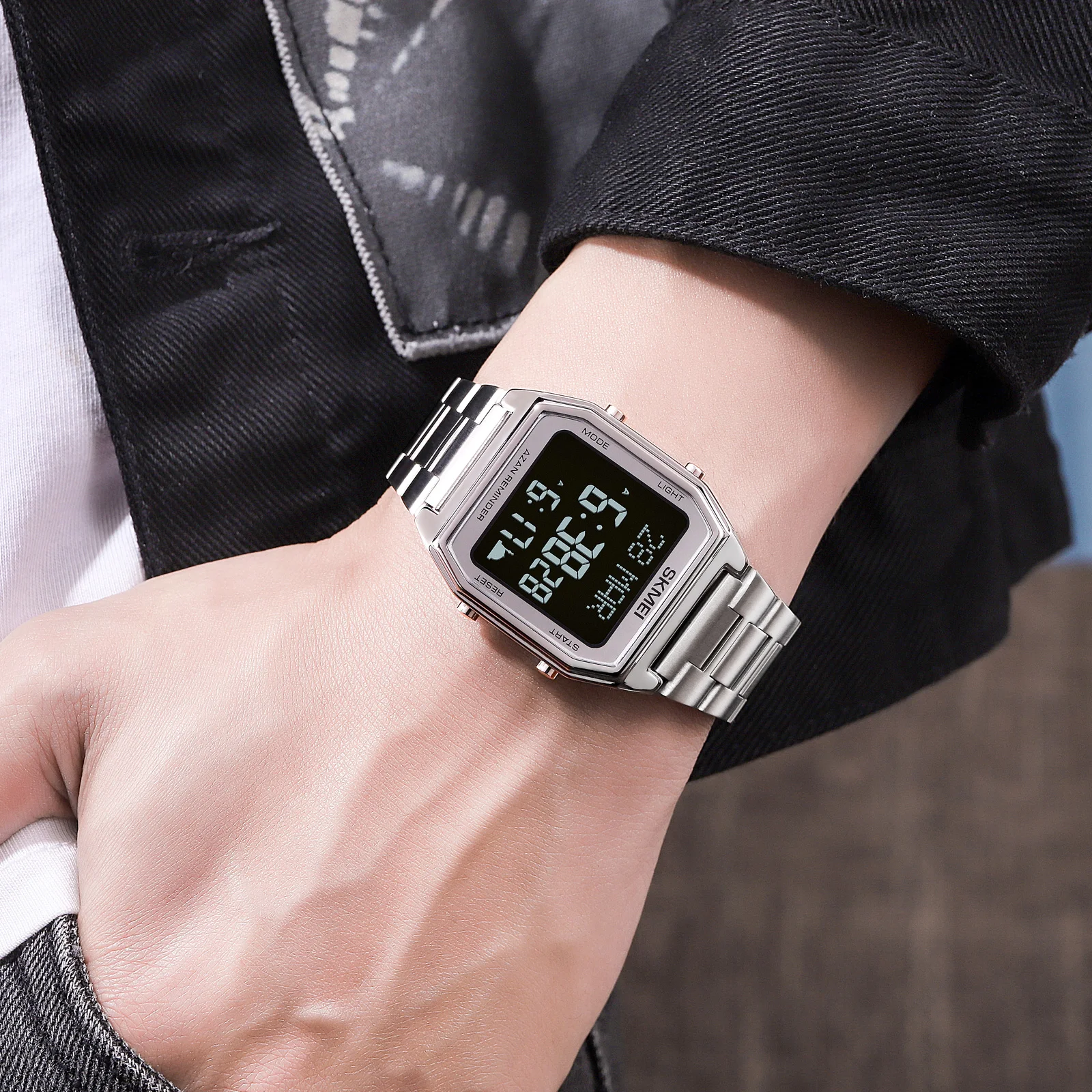 Skmei High Quality Qibla Alfajr Watches Men Digital Wristwatch 1763 Azan Wholesale Islamic Muslim Al Fajr Prayer Watch