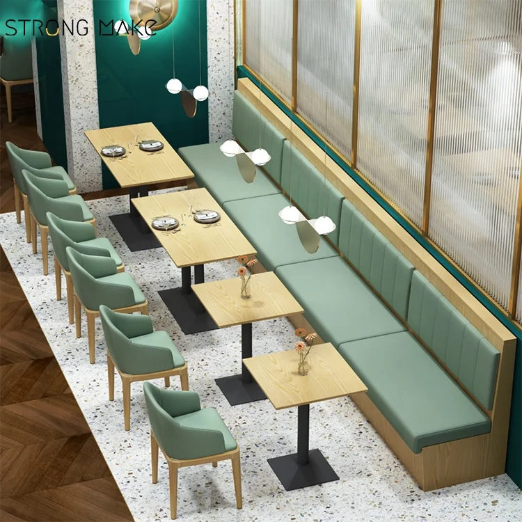 Foshan Factory Cheap Green Color Durable Modern Restaurant Sofa Booth Seating