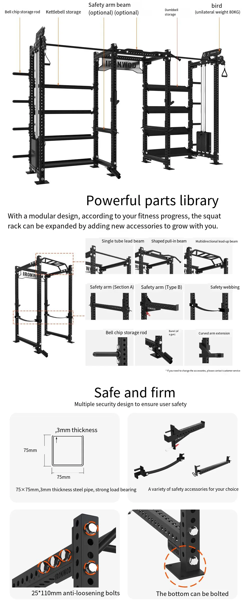Multi-Functional Power Cage Rack with Gym Equipments and Power Lifting ...