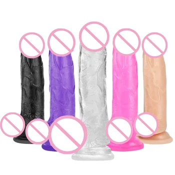 Jelly Dildo Huge Realistic Sex Male Toys Big Female Masturbation Different Inch Dildos for Women Suction Cup Crystal Dildo