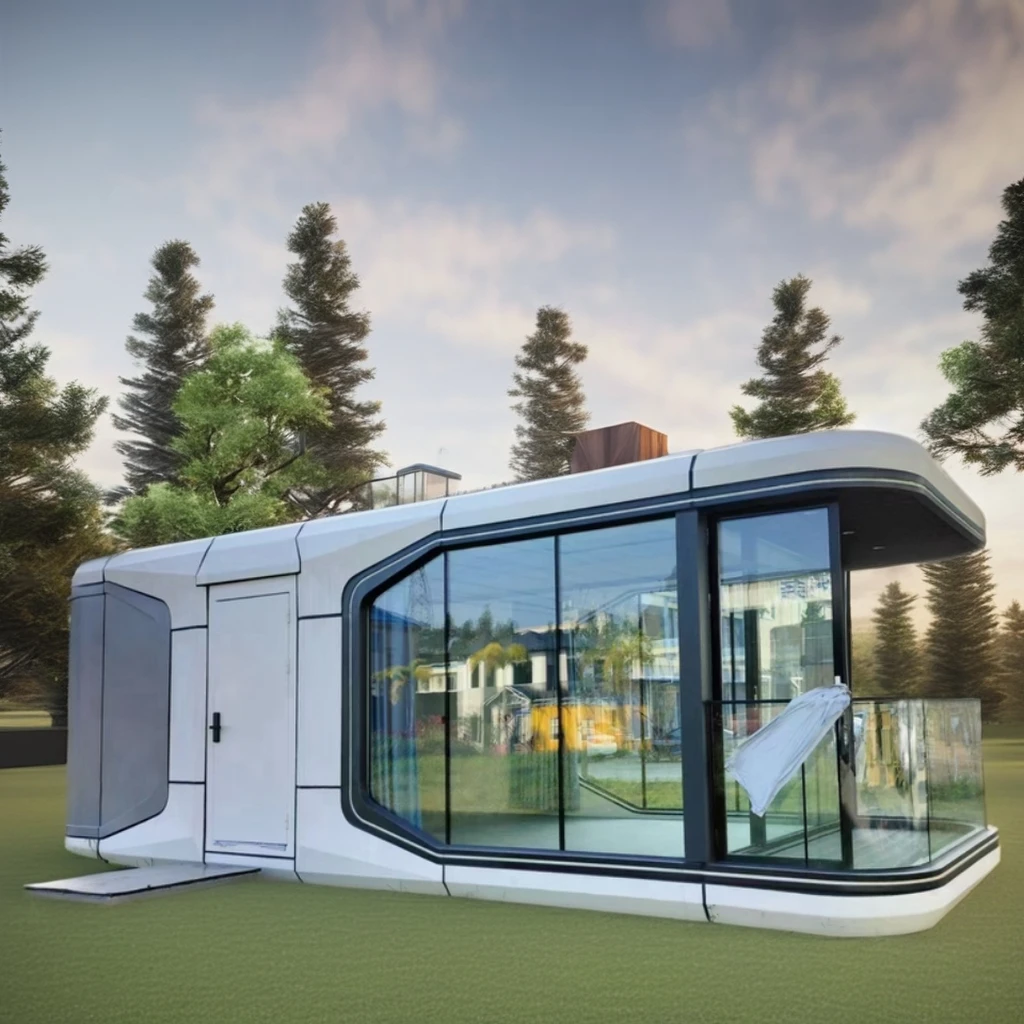 Contemporary Futuristic 40ft Steel Prefabricated Container Room 20ft Mobile Hotel Cabin Space Capsule Travel Office Modern House