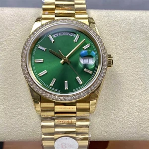 New Luxury High-quality Mint Green Gold Watch ETA 3235 Movement 36mm case Diameter Colorfast Automatic Mechanical Diving Watches