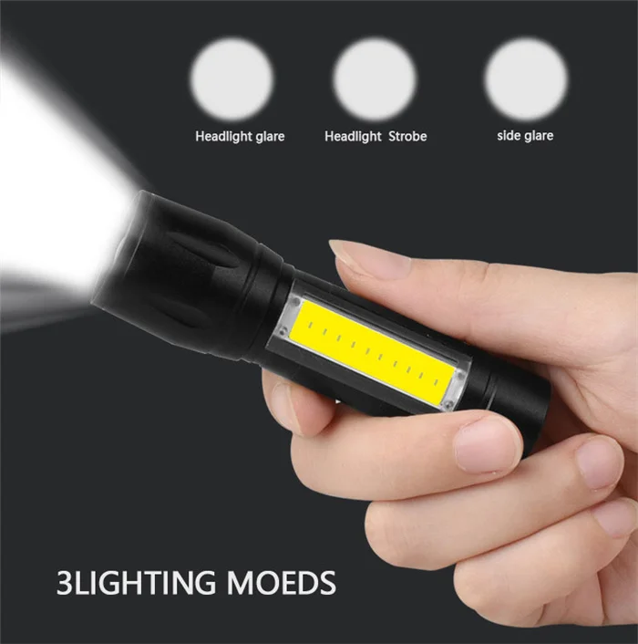 Portable EDC Promotional Rechargeable Super Bright Powerful Mini LED COB Tactical Torch Keychain Self Defense Flashlight manufacture