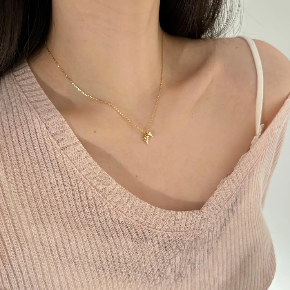KAKODIY 5A Zircon 925 Sterling Silver Fine Jewelry for Women 14K Gold Plated Pendant Cheese Necklace detail 7
