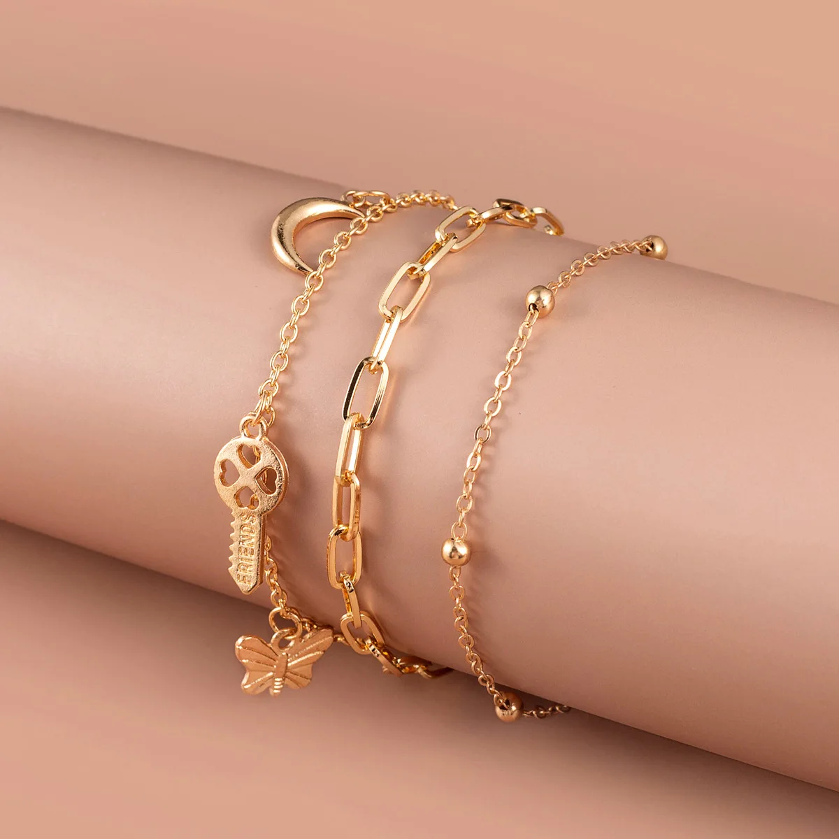 Fashionable Design 925 Sterling Silver 18K Gold Plated Jewelry Coin Tassel Double  Chain Bracelet for Women - China Best Jewelry and Fashion Bracelet price |  Made-in-China.com