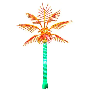 2020 hot sale glitter RGB color led plastic palm coconut tree landscape lamp lighting for park beach decoration