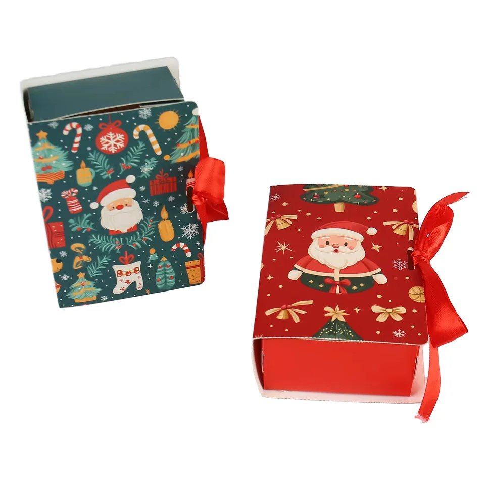 Custom White Card Paper Rigid Boxes Matt Lamination Free Size Soft Christmas Gift Boxes Ribbon Bow Perfume UV Coating Embossing