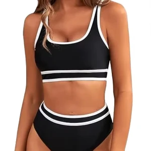 Large Quantity in Stock Perfect Quality Polyamide High-waisted 2 PCS Sets Bikinis and Swimsuits