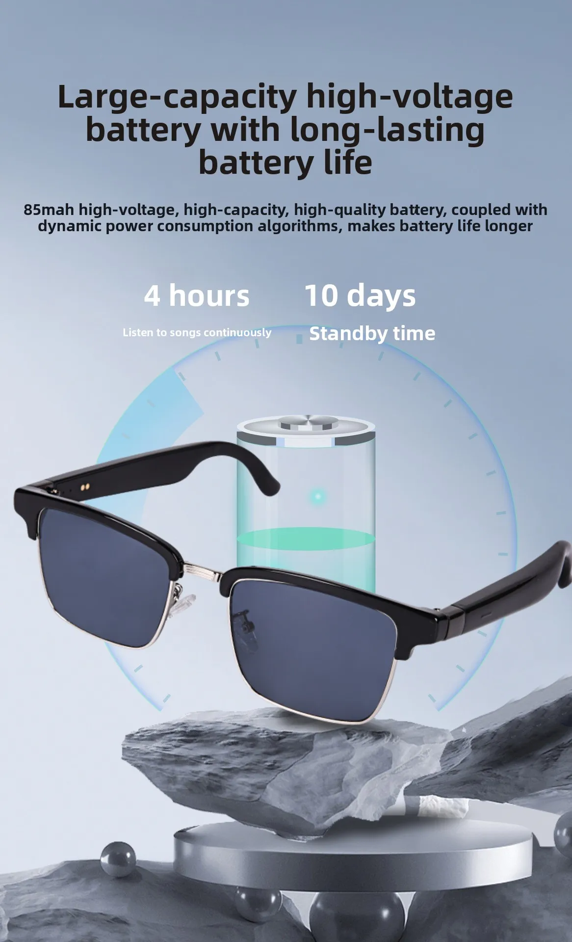 If you are searching for a supplier of a product with perfect quality control and highly competitive prices, which gives you an advantage in expanding your local market, then contact us now! Competitive suppliers of GM7 Smart Glasses for Music Call AI Voice Translation Voice Assistant Fashion Glasses IPX-5 Waterproof 1080p Type-C Charging App