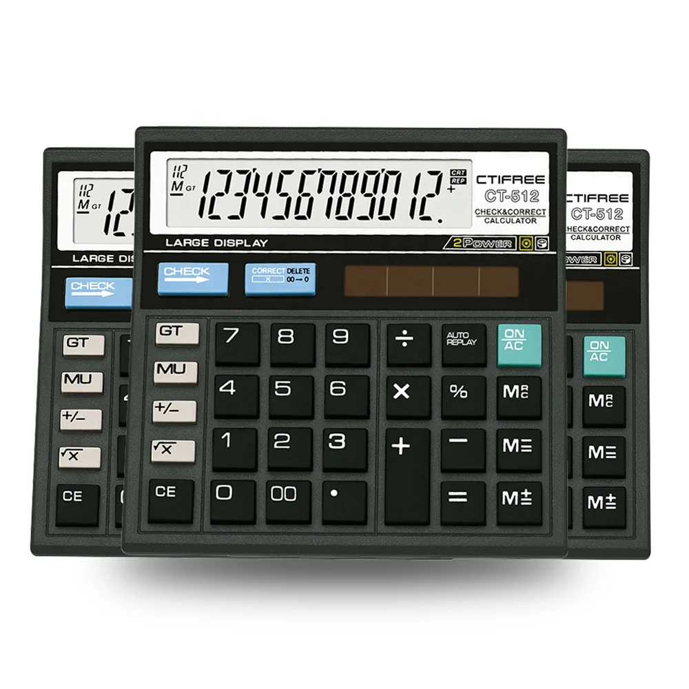 Electronic Calculator 512 Professional Custom Logo Store Solar Desktop 12 Digits Financial Calculadora Electronic Calculator