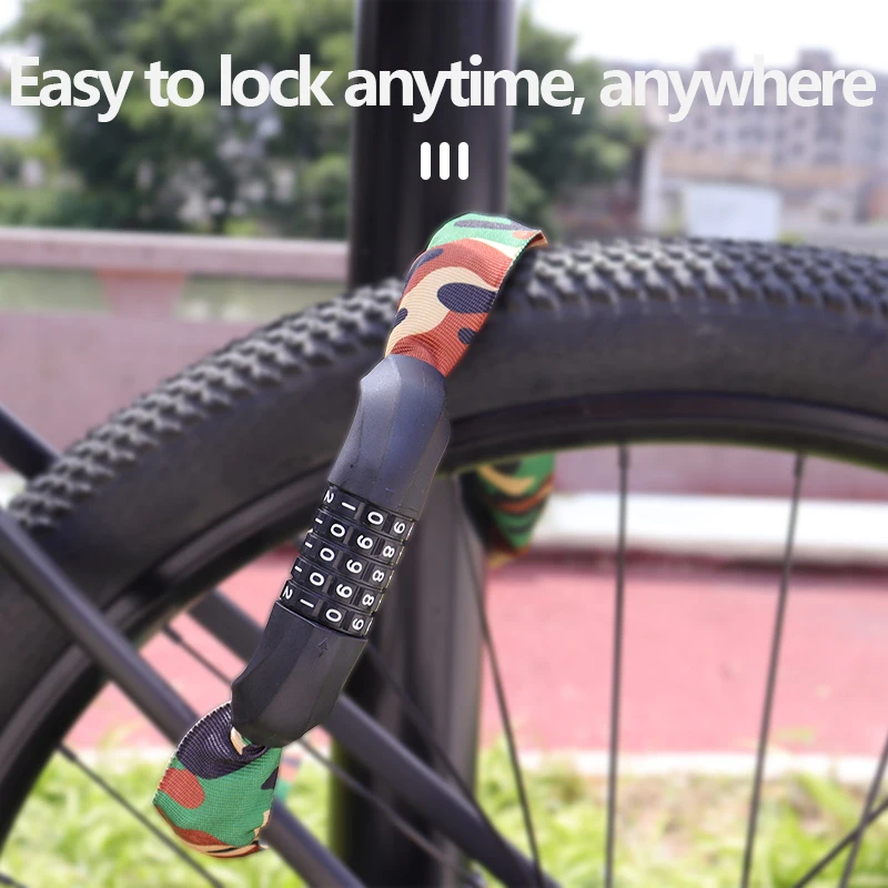 SENDE Combination Chain Lock 5-digit Code Thicker Chain Multifunctional Anti-theft Tyre Lock Riding Motorbike Bike Accessories