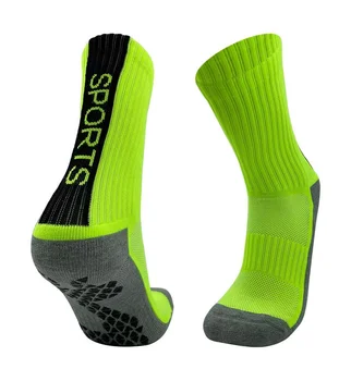Quality outdoor sport grip football socks hot sale anti slip custom logo athletic soccer socks crew performance socks