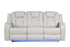 Beige + Faux Leather + 3 Seat + Solid Wood+MDF