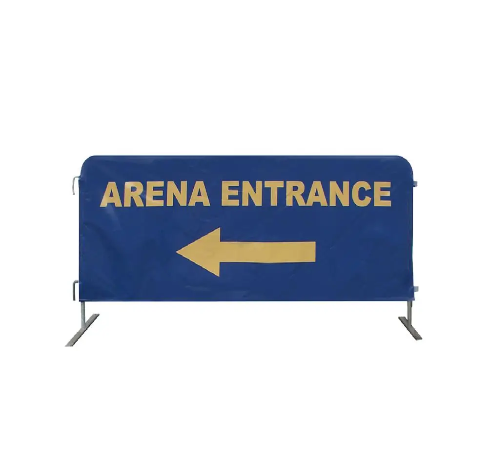 Printed Custom logo Crowd Control Mesh Pvc Vinyl Barricade Barrier Jacket Cover