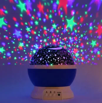 360 Degree automatic rotating star night light fantasy planet colorful star sky moon projector night light
