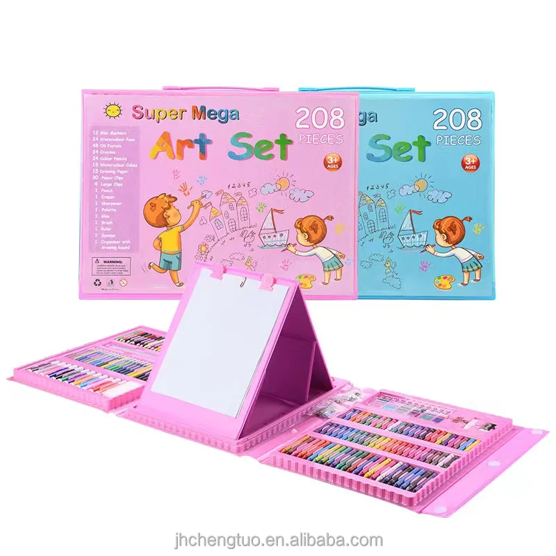 Wholesale Kids Art Set Painting 208 Super Mega Art Set Double Side