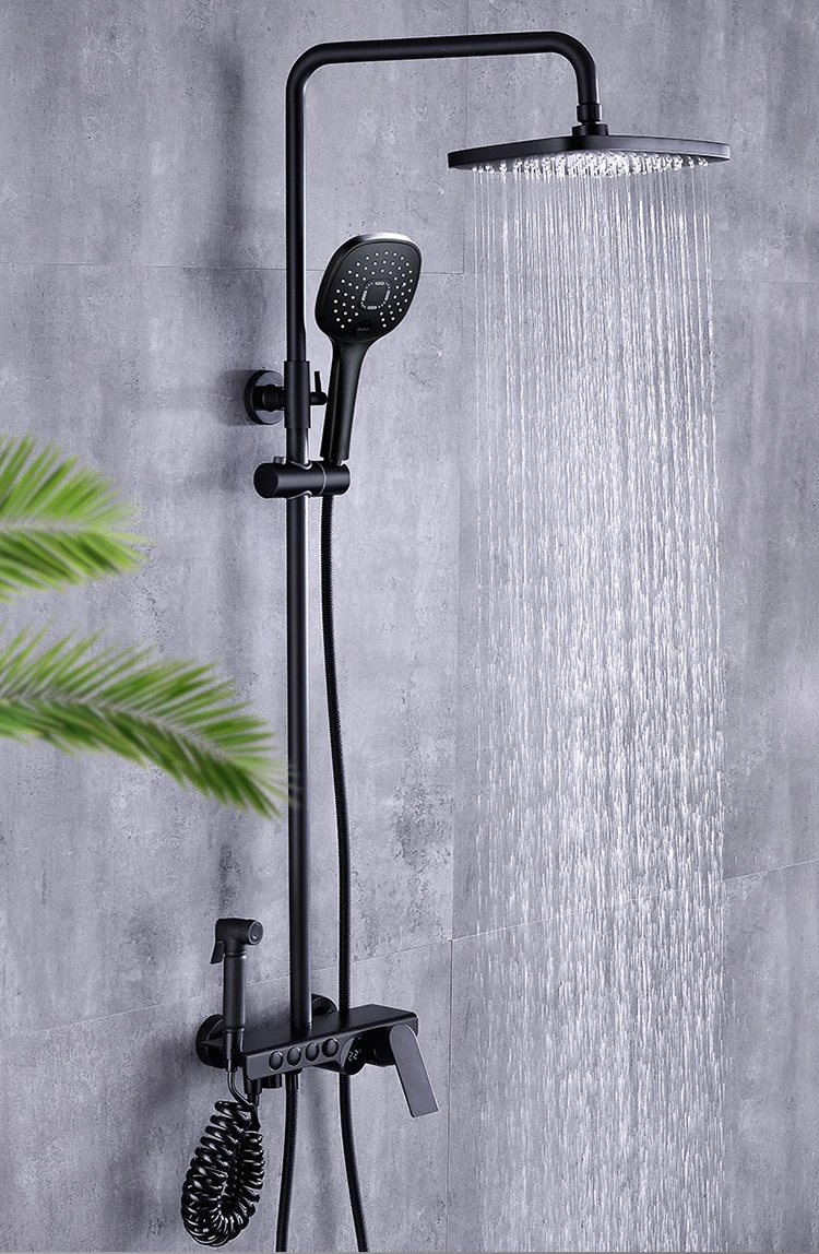 Juego de mezclador de ducha fría y caliente para baño de pared cromado