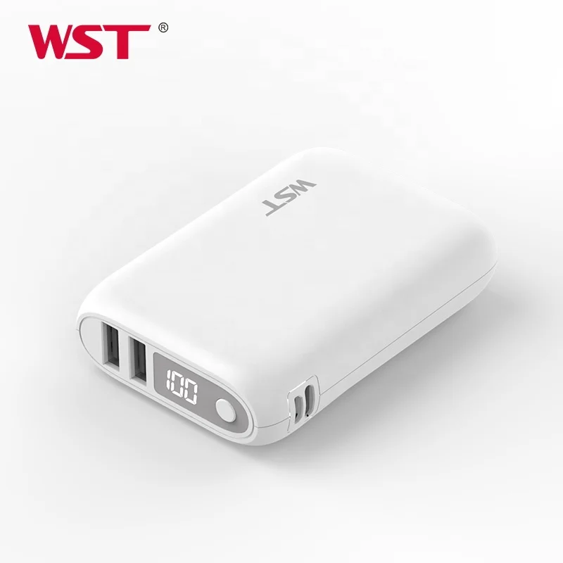 WST Hot Product 2024 LCD Digital Display Power Supply 10000mah Battery Bank Mobile Small Power Bank