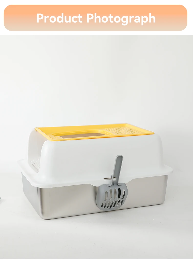 Innovative Stainless Steel Cat Litter Box Large Cat Toilet Fully Enclosed Portable Cat Cleaning Supplies factory