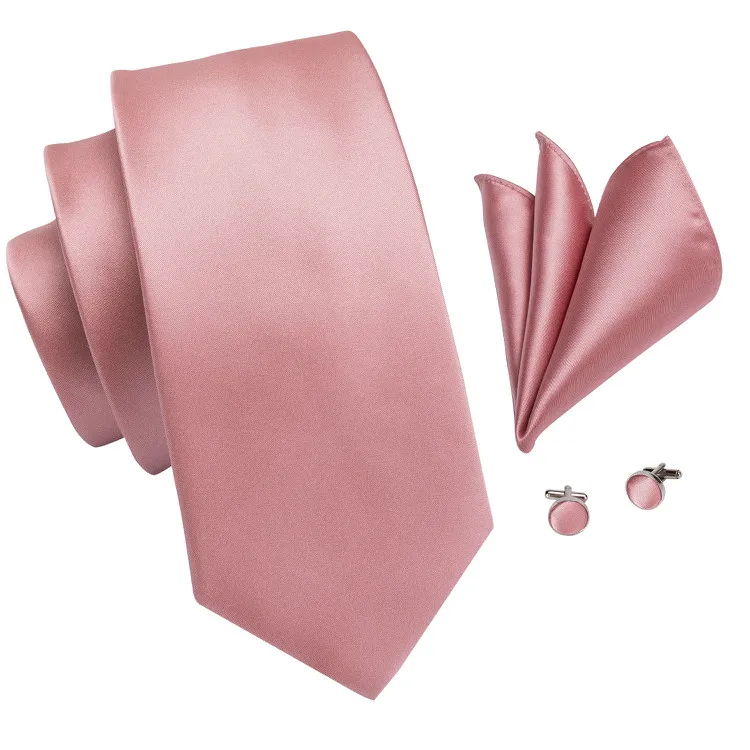 Blush Pink Satin Tie, Necktie with Geometric Rose Gold Rhinestones Pattern