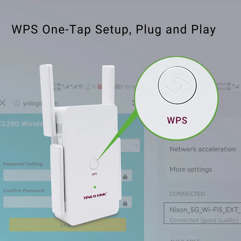 Acquista U6 1200m Wireless Router Network Extender Wi-Fi Repeater