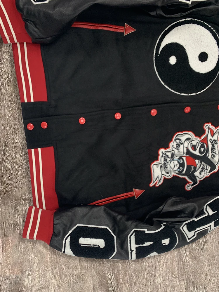 In Stock Luxury Winter Streetwear Cotton Embroidery Patch Oversized Bomber College Baseball Letterman Varsity Jacket for Men gallery 4