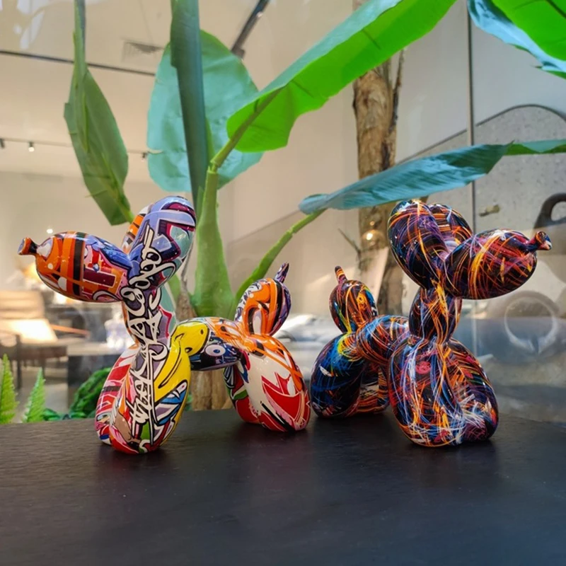 Уникальная скульптура собаки Redeco на заказ, поделки из смолы, цветной воздушный шар, украшение для собаки, подарки, украшение для дома и офиса