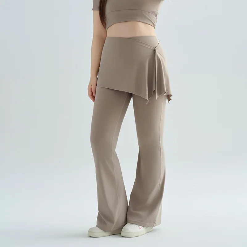 Yoga Pants Skirt Flap False Two-Piece Design Plus Size Tummy Control for Pilates Trainin preview