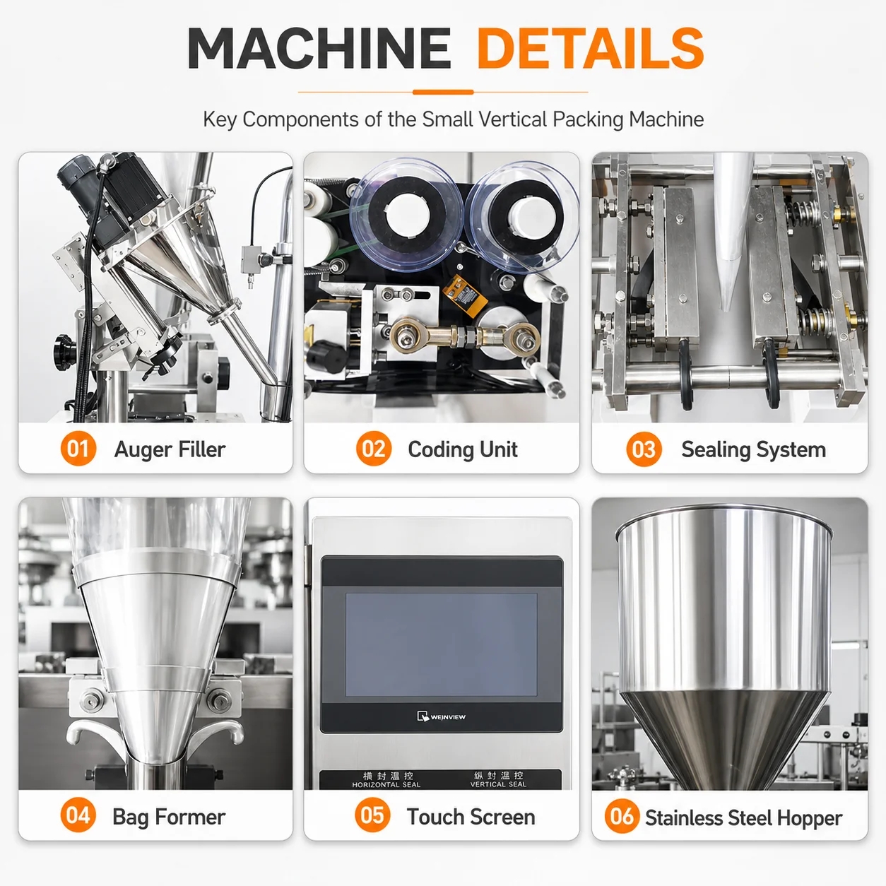 Automatic Chili Powder Sachet Packing Machine 10g 20g 50g 100g Spice Powder Vertical Packaging