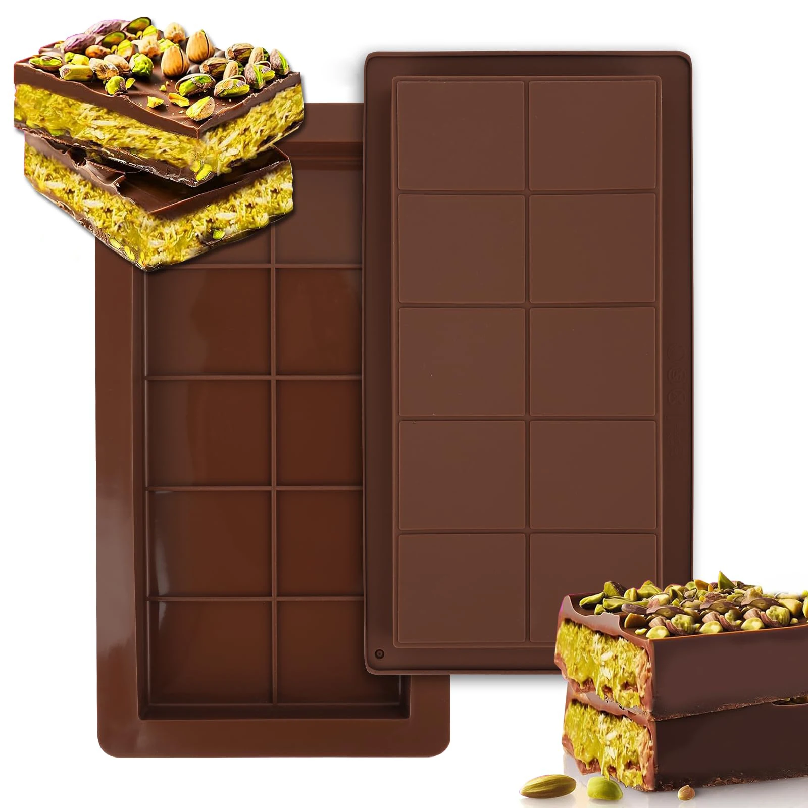 MHC Silicone Chocolate Mould for Cake-25x13x2.2CM Customized Shape & Rectangle Eco-Friendly Non-Toxic