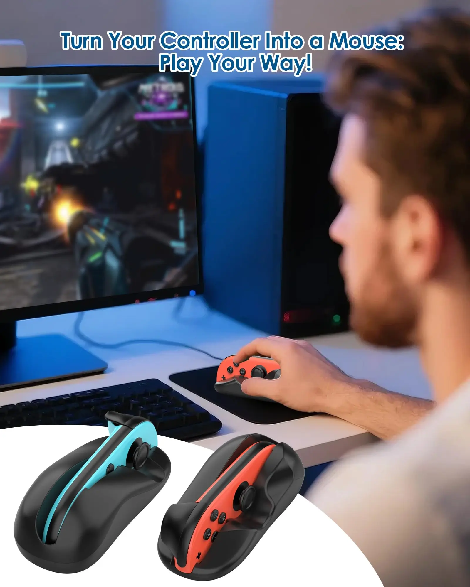 product gaming controller mouse for joy con 2 hand grips mini portable mice for drag x drive game accessories for switch 2-7