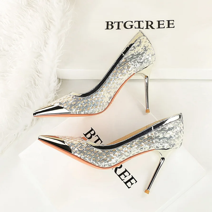 Zapatos de vestir de tacón alto para mujer, tacones de boda