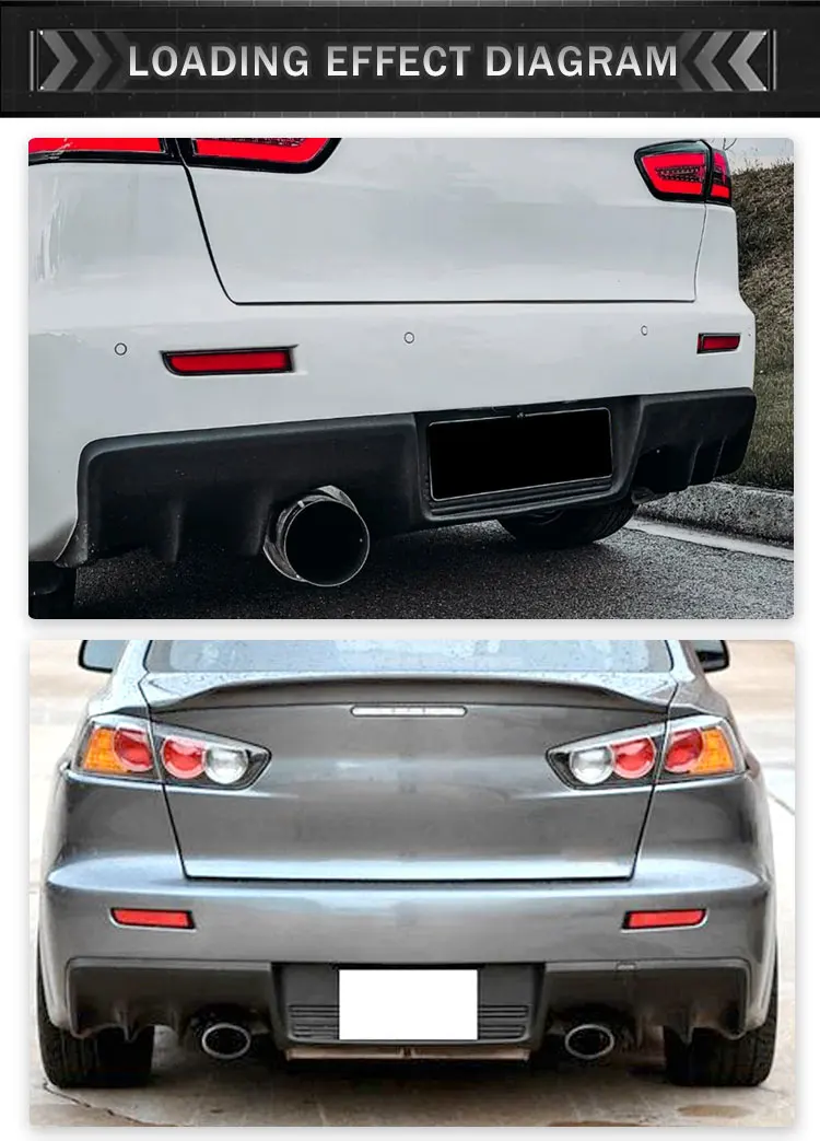 Lancer 10 Rear Diffuser Car World Body Kit Rear Diffuser for Mitsubishi Lancer X 2007-2017 Evo ...