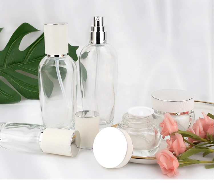 Wholesale  frosted cosmetic bottle sets face cream jar serum lotion bottle skin care packaging factory