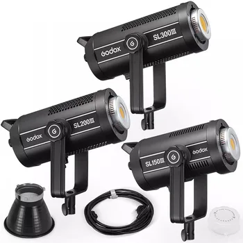 Godox SL150III SL200III SL300III LED Video Light 150W Bowens Mount Daylight Balanced Flash Godox Studio