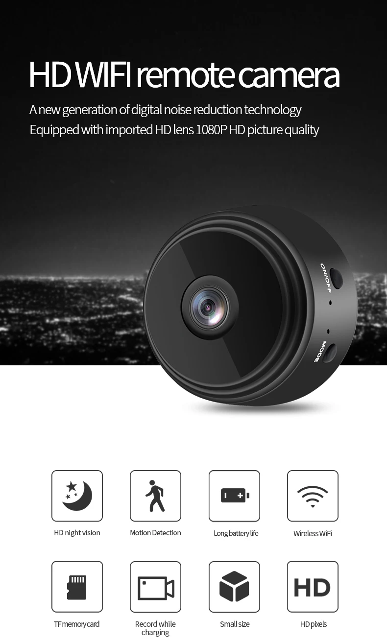 【新品未開封】micro camera QR Code A9 Mini Wifi Camera Manual - 1080P Night Vision