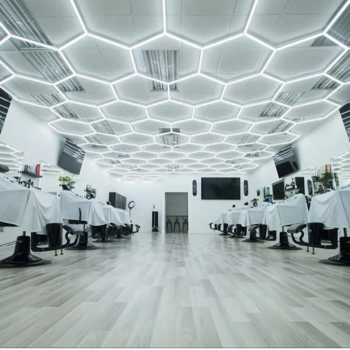 Customized LED Hexagonal Light Garage Hexagon Lighting Car Detailing Shop Led Roof Light