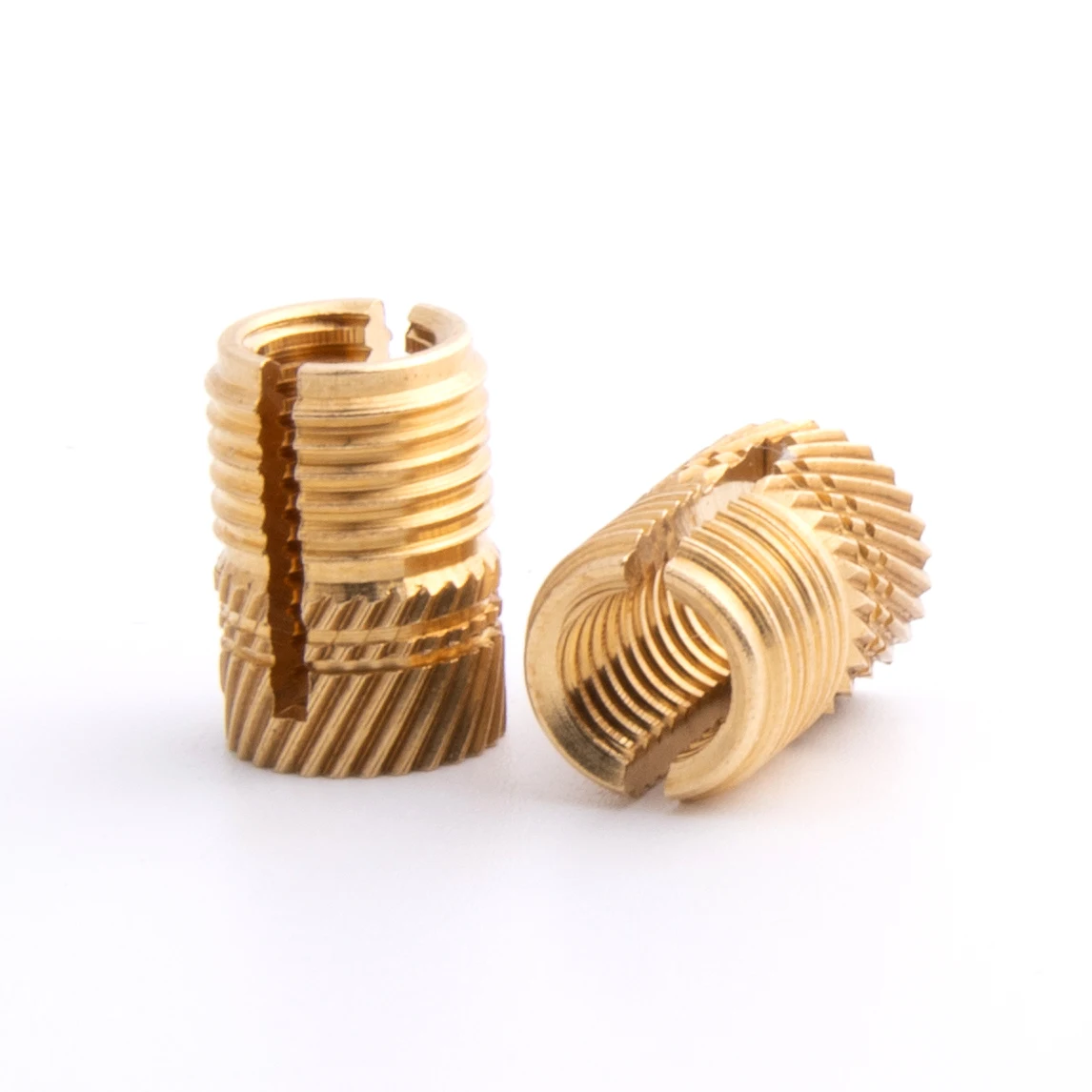Custom Length High Quality M3 M4 M5 M6 M8 M10 Brass Cold Press Female Thread Insert  Slotted Copper Nuts for Plastic Laptop
