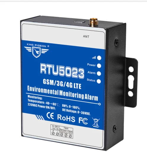 GSM Temperature Humidity Monitoring Alarm Power Failure Remote Monitoring SMS Alarm for Cold Storage Drugstore RTU5023