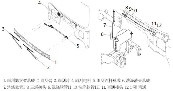 DZ14251740012  Wiper co<i></i>nnecting rod assembly  SHACMAN   X3000  Cab windshield glass cleaning system