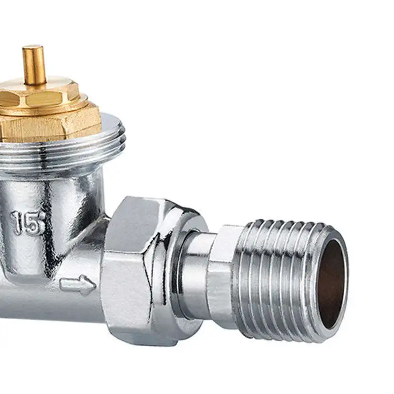 BAIYILUN Ferrule Fittings return flow DN15 Straight brass trv radiator valve